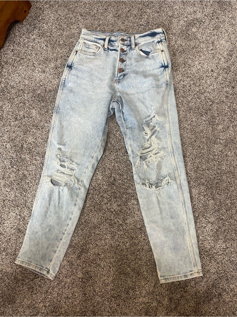 Arizona Jean Company Light Blue Distressed Boyfriend Jeans